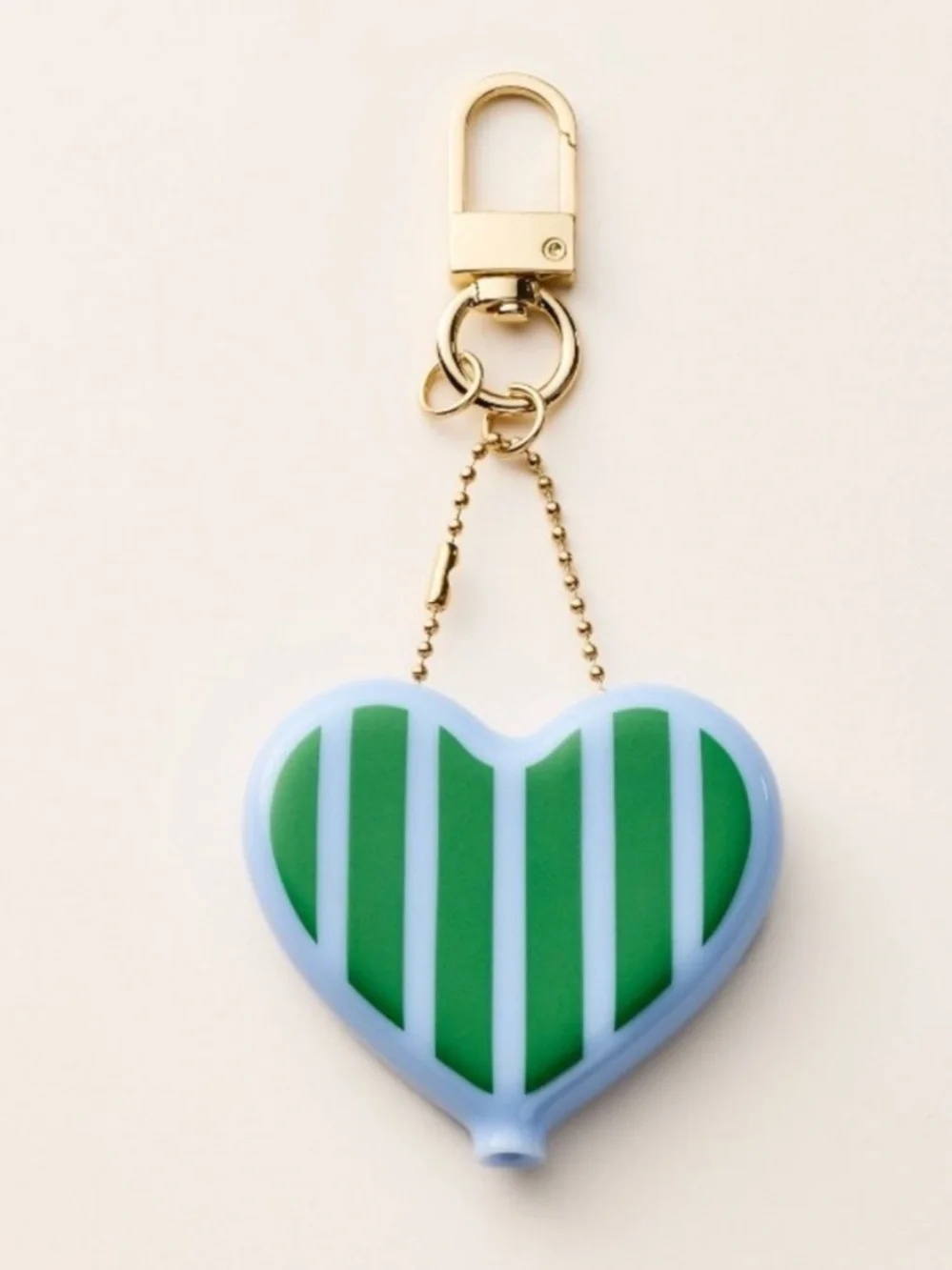 Kate Spade Green and Light Blue Heart Keychain -NEW